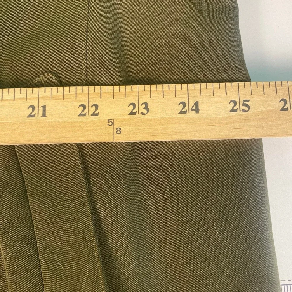 NWT Sanyo New York Mens 42R Trench Coat Olive Green Wool Lining‎ Dress Coat